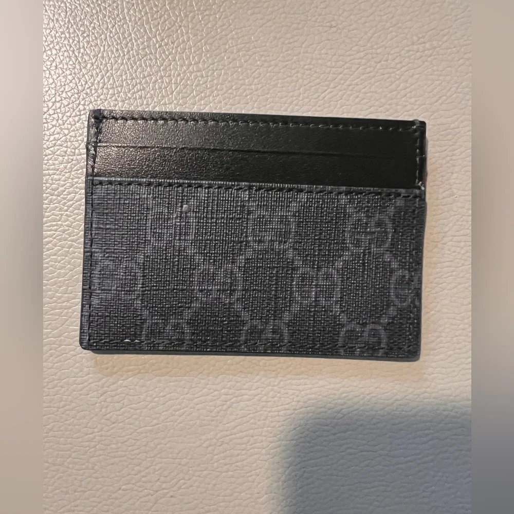 Gucci Black and Gray Key Card Holder with Leather Trim - Picture 2 of 8